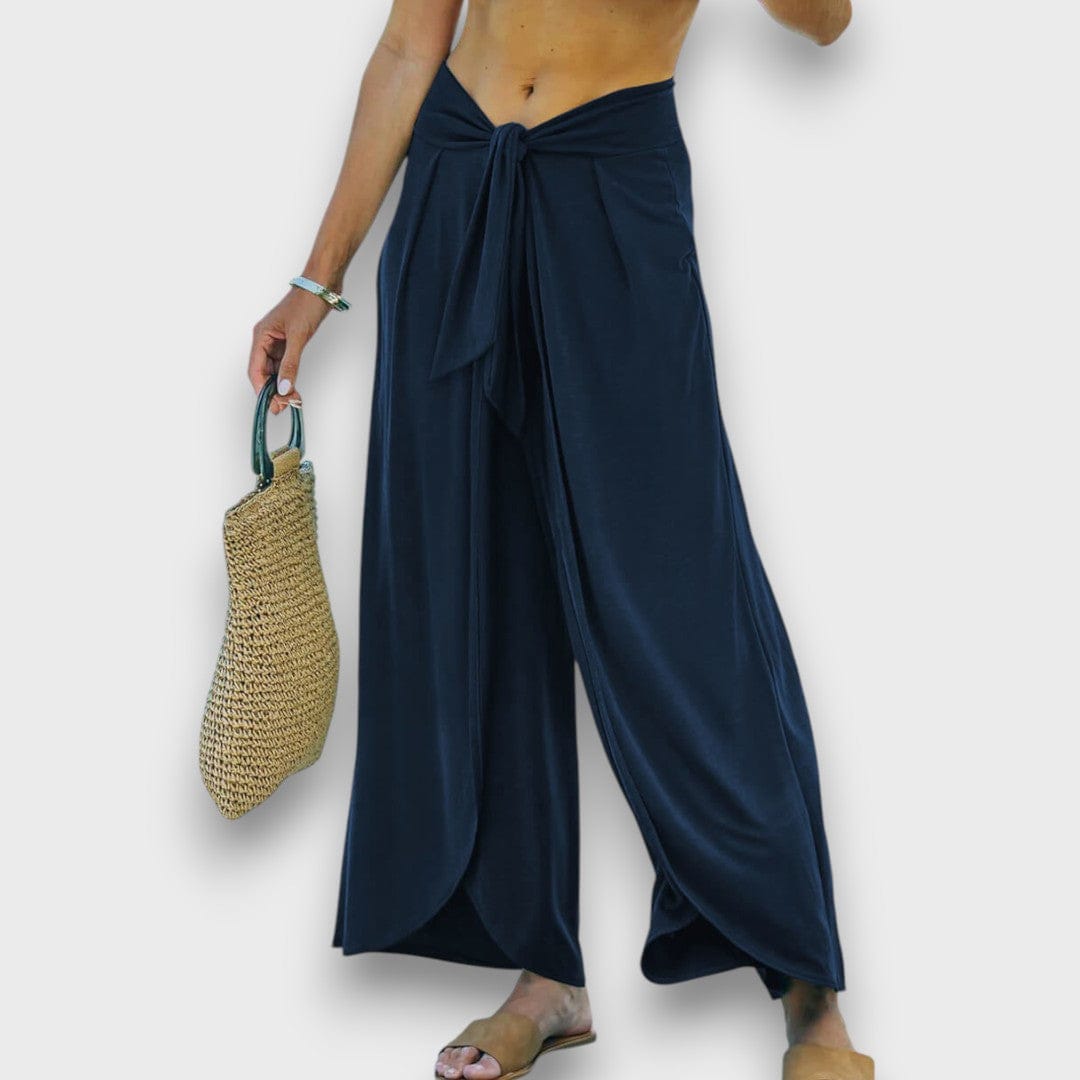 Narella – Nyári nadrág keresztbefonódó hatással és megkötős övvel
