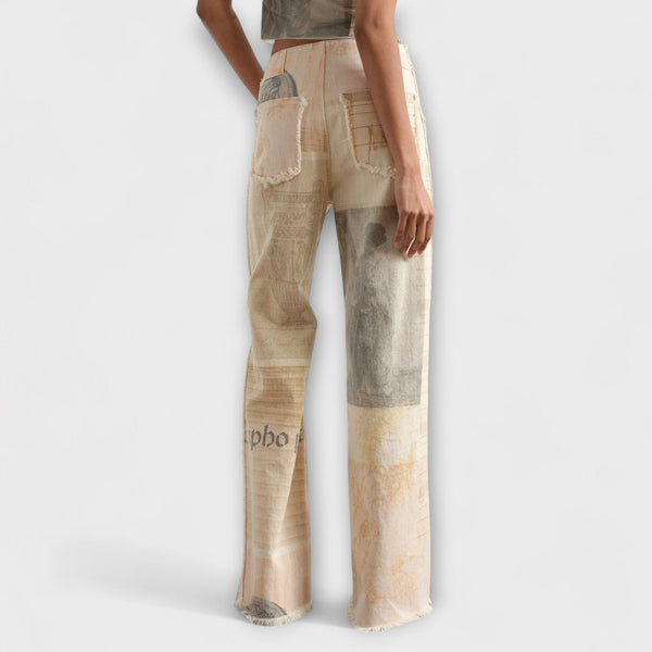 Rhea – Vintage stílusú, széles szárú farmernadrág