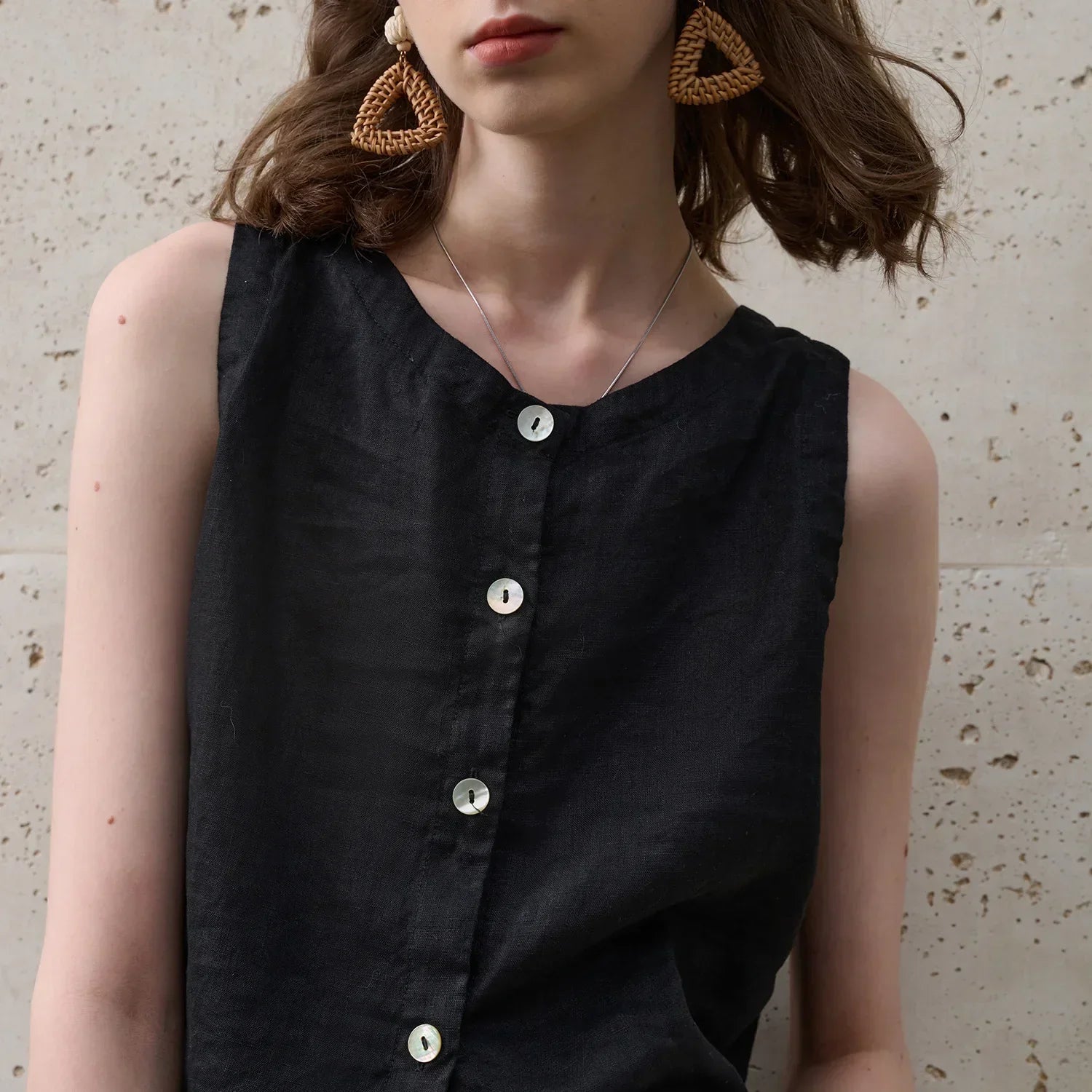 Aszimmetrikus len crop top