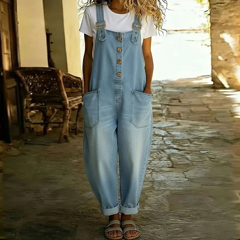 Mae | Vintage puha denim overál állítható pántokkal