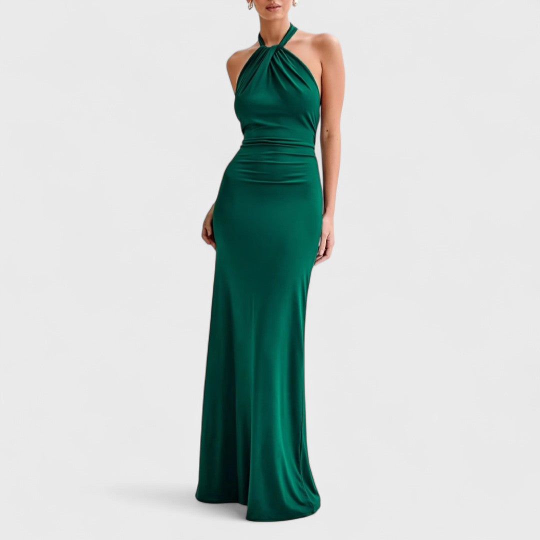 Klara – Curvy selyemruha halter nyakkivágással