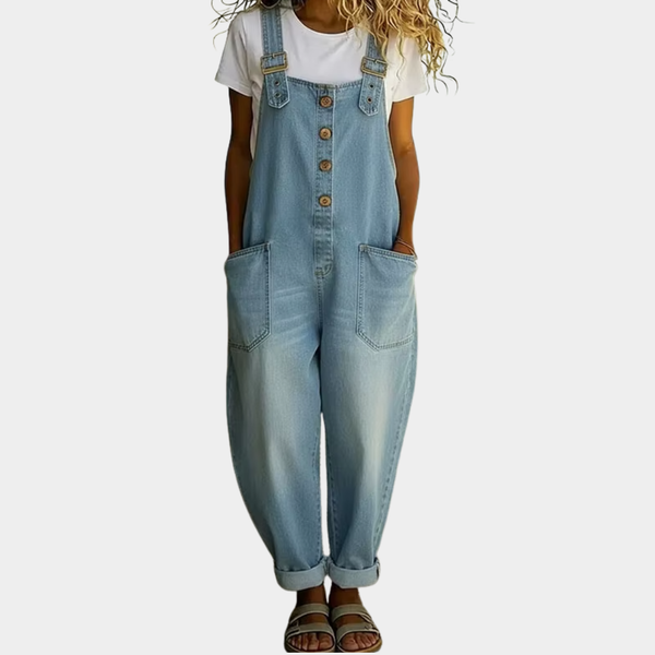 Mae | Vintage puha denim overál állítható pántokkal